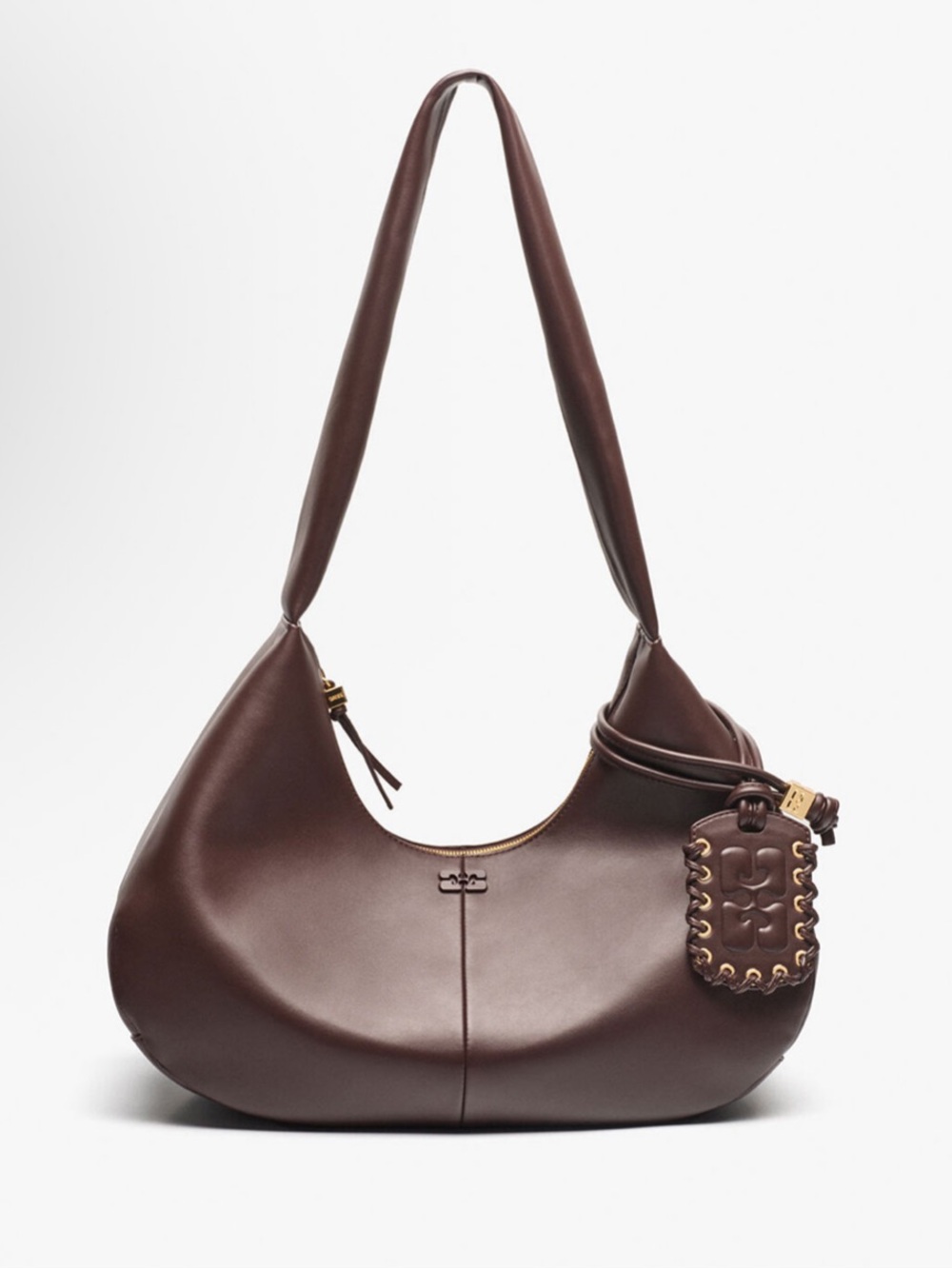 Ganni Brown Medium Hobo Bag